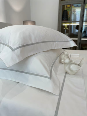 Open image in slideshow, 100% Cotton 500TC Sateen Flat Sheet set with large piping
