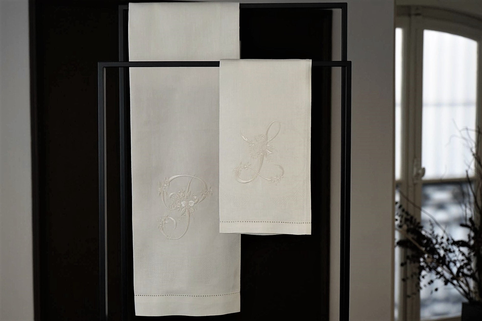 100% Linen Hand Towel with Monogram